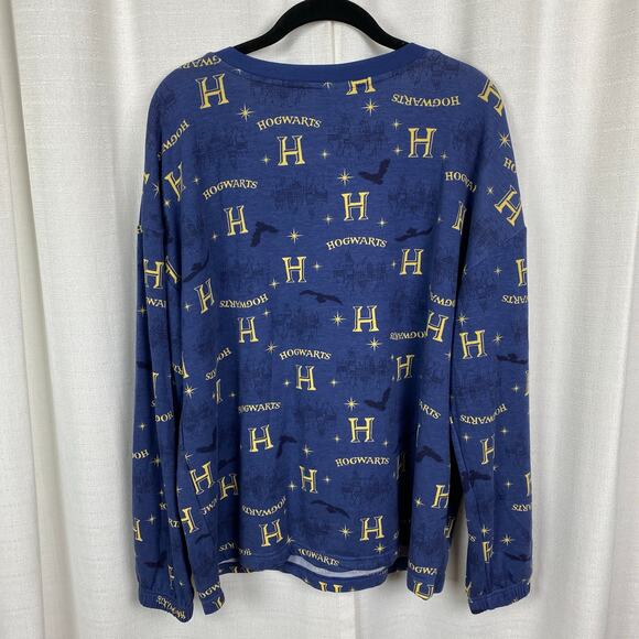 The Wizarding World Of Harry Potter Blue Hogwarts Two Piece PJ Jogger Set Sz.M - Picture 12 of 14